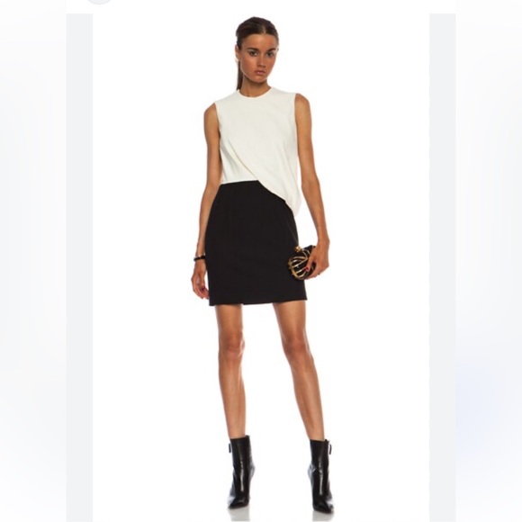 Alexander McQueen rayon l/wool blend drape top colorblock mini dress Size Small - Picture 1 of 16